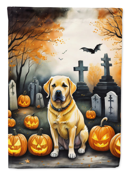 Caroline's Treasures DAC2059GF Yellow Labrador Retriever Spooky Halloween Garden Flag Mailbox Flag Decorative Yard Flag Banner Outside Patio Artwork Yard Flower Beds, Garden Size, Multicolor