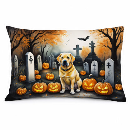 Caroline's Treasures DAC2059PILLOWCASE Yellow Labrador Retriever Spooky Halloween Fabric Standard Pillowcase Lightweight Super Soft Easy Care Decorative Artwork Pillowcase, Standard