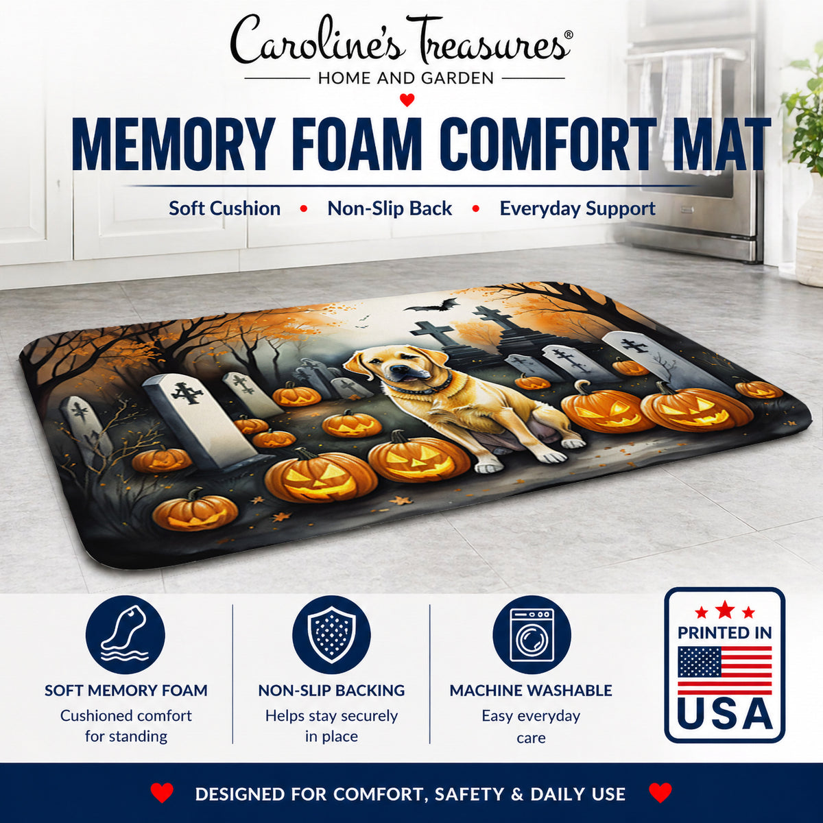 Caroline's Treasures Labrador Retriever Dogs Memory Foam Mat 19x27