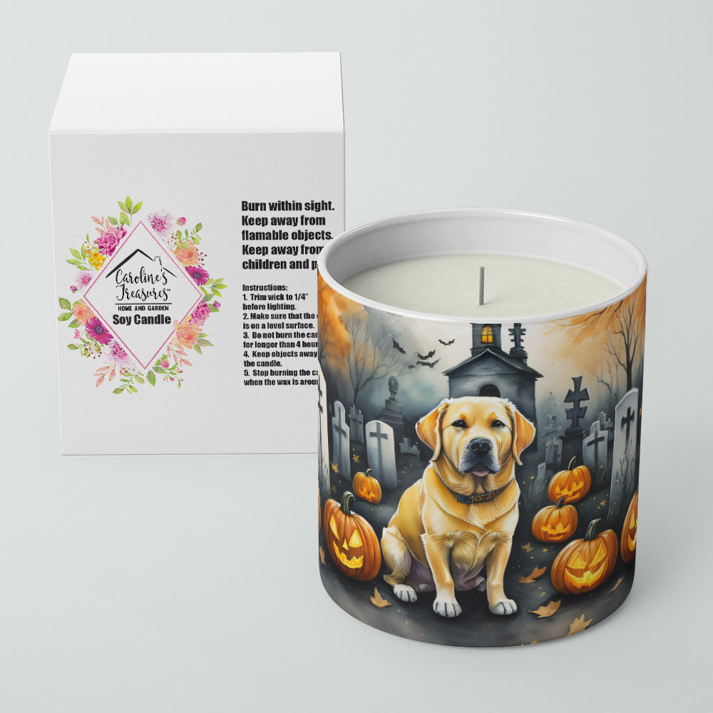 Caroline's Treasures DAC2060CDL Yellow Labrador Retriever Spooky Halloween Decorative Soy Candle Nature Soy Wax Essential Oil Home Decor Ideal for Bedroom Kitchen Bath Office Gift, 10 oz