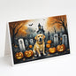 Caroline's Treasures DAC2060GCA7P Yellow Labrador Retriever Spooky Halloween Greeting Cards and Envelopes Pack of 8 Blank Cards with Envelopes Whimsical A7 Size 5x7 Blank Greeting Cards
