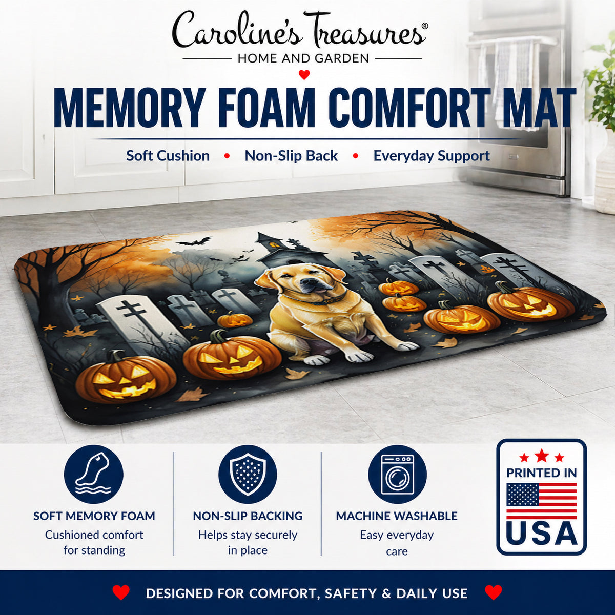 Caroline's Treasures Labrador Retriever Dogs Memory Foam Mat 19x27