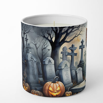 Caroline's Treasures DAC2061CDL Yorkshire Terrier Spooky Halloween Decorative Soy Candle Nature Soy Wax Essential Oil Home Decor Ideal for Bedroom Kitchen Bath Office Gift, 10 oz