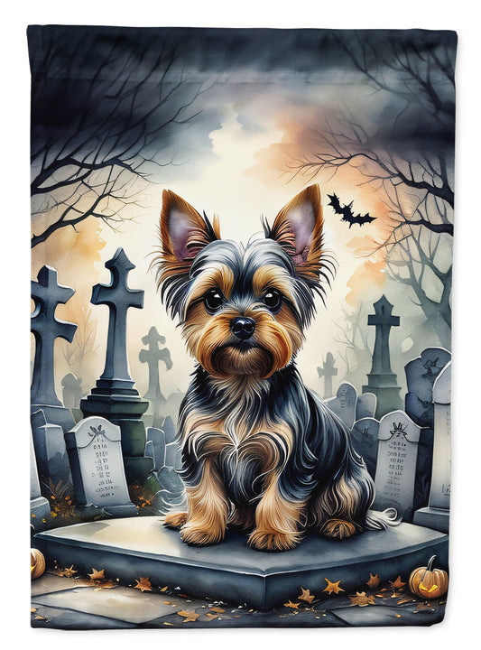 Caroline's Treasures DAC2061CHF Yorkshire Terrier Spooky Halloween House Flag Large Porch Sleeve Pole Decorative Outside Yard Banner Artwork Wall Hanging, Polyester, House Size, Multicolor