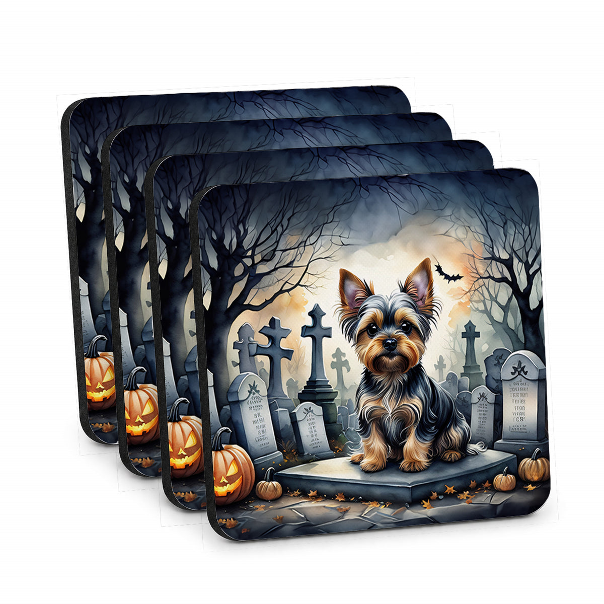Caroline's Treasures Yorkshire Terrier Dogs Foam Drink Coasters Set of 4