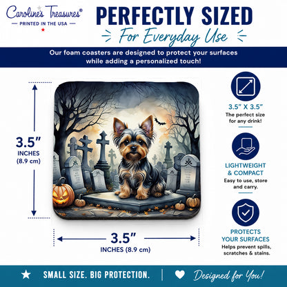 Caroline's Treasures Yorkshire Terrier Dogs Foam Drink Coasters Set of 4