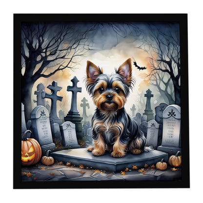 Caroline's Treasures Yorkshire Terrier Dogs Framed Metal Wall Art 8x8 In