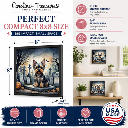 Caroline's Treasures Yorkshire Terrier Dogs Framed Metal Wall Art 8x8 In