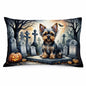 Caroline's Treasures DAC2061PILLOWCASE Yorkshire Terrier Spooky Halloween Fabric Standard Pillowcase Lightweight Super Soft Easy Care Decorative Artwork Pillowcase, Standard