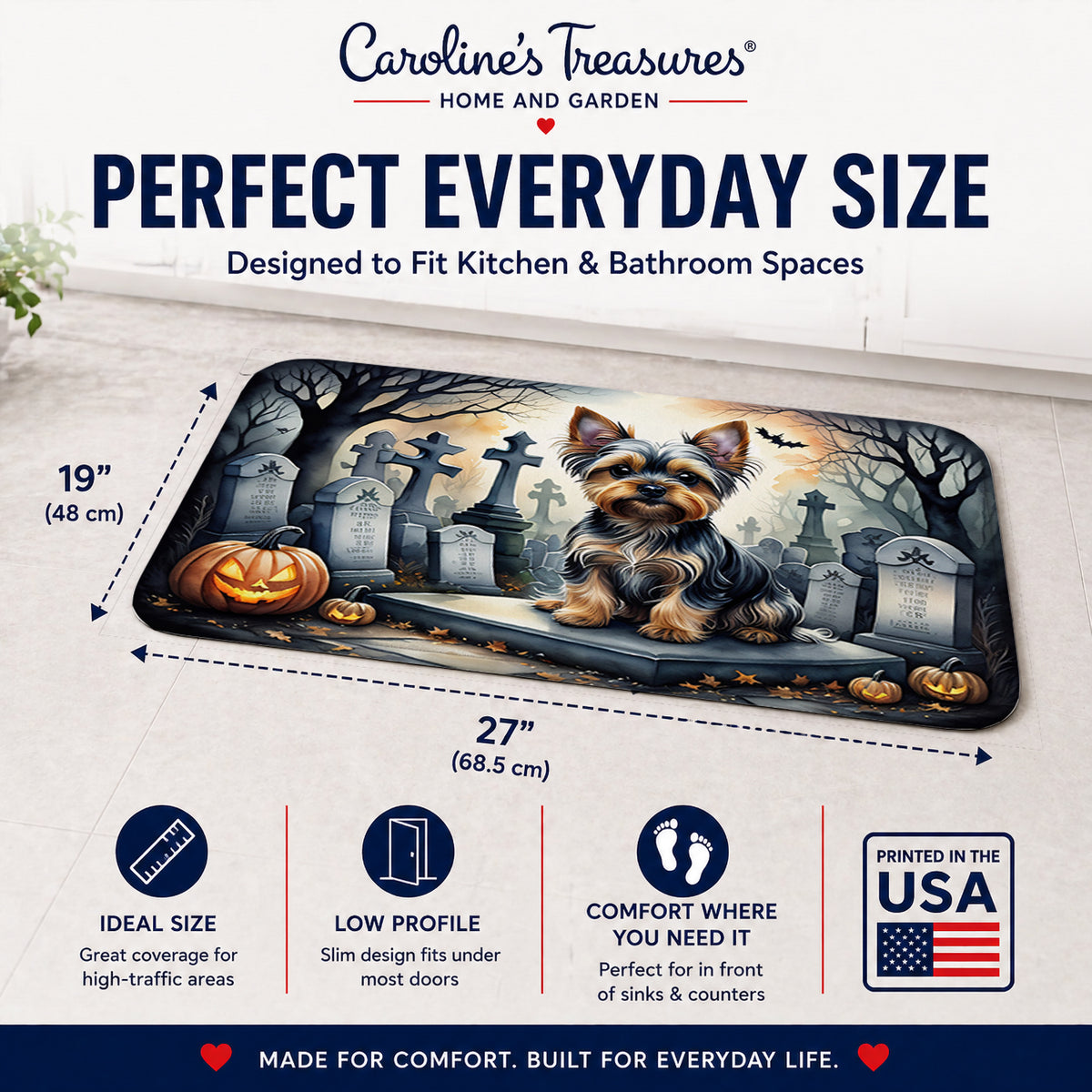 Caroline's Treasures Yorkshire Terrier Dogs Memory Foam Mat 19x27