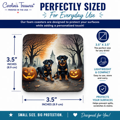 Caroline's Treasures Rottweiler Dogs Foam Drink Coasters Set of 4