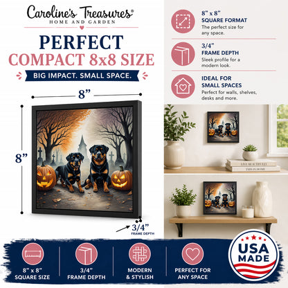 Caroline's Treasures Rottweiler Dogs Framed Metal Wall Art 8 x 8 Inch