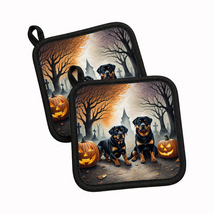Caroline's Treasures Rottweiler Dogs Set of 2 Kitchen Pot Holders