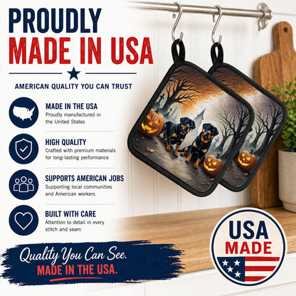 Caroline's Treasures Rottweiler Dogs Set of 2 Kitchen Pot Holders
