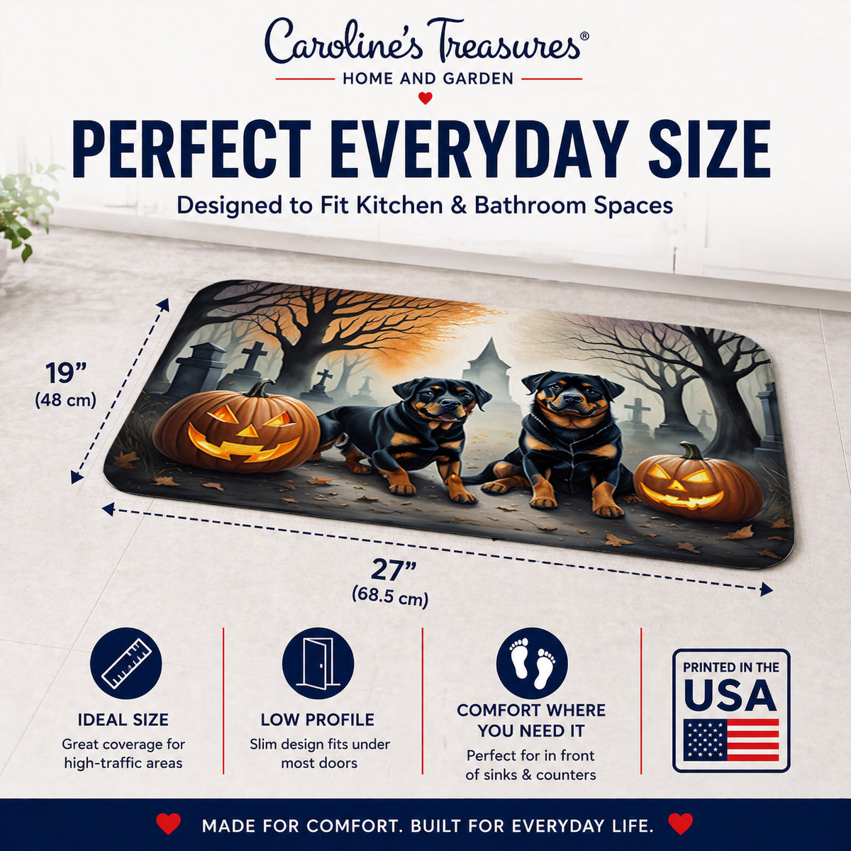 Caroline's Treasures Rottweiler Dogs Memory Foam Mat 19x27