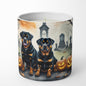 Caroline's Treasures DAC2063CDL Rottweiler Spooky Halloween Decorative Soy Candle Nature Soy Wax Essential Oil Home Decor Ideal for Bedroom Kitchen Bath Office Gift, 10 oz