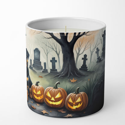 Caroline's Treasures DAC2063CDL Rottweiler Spooky Halloween Decorative Soy Candle Nature Soy Wax Essential Oil Home Decor Ideal for Bedroom Kitchen Bath Office Gift, 10 oz