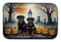 Caroline's Treasures DAC2063DDM Rottweiler Spooky Halloween Dish Drying Mat Absorbent Dish Drying Mat Pad for Kitchen Counter Dish Drainer Mat for Countertop, 14 x 21, Multicolor