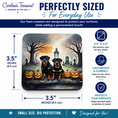 Caroline's Treasures Rottweiler Dogs Foam Drink Coasters Set of 4