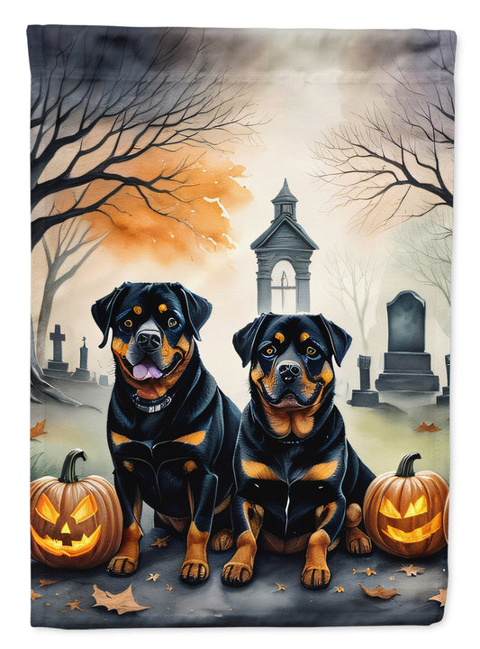 Caroline's Treasures DAC2063GF Rottweiler Spooky Halloween Garden Flag Mailbox Flag Decorative Yard Flag Banner Outside Patio Artwork Yard Flower Beds, Garden Size, Multicolor