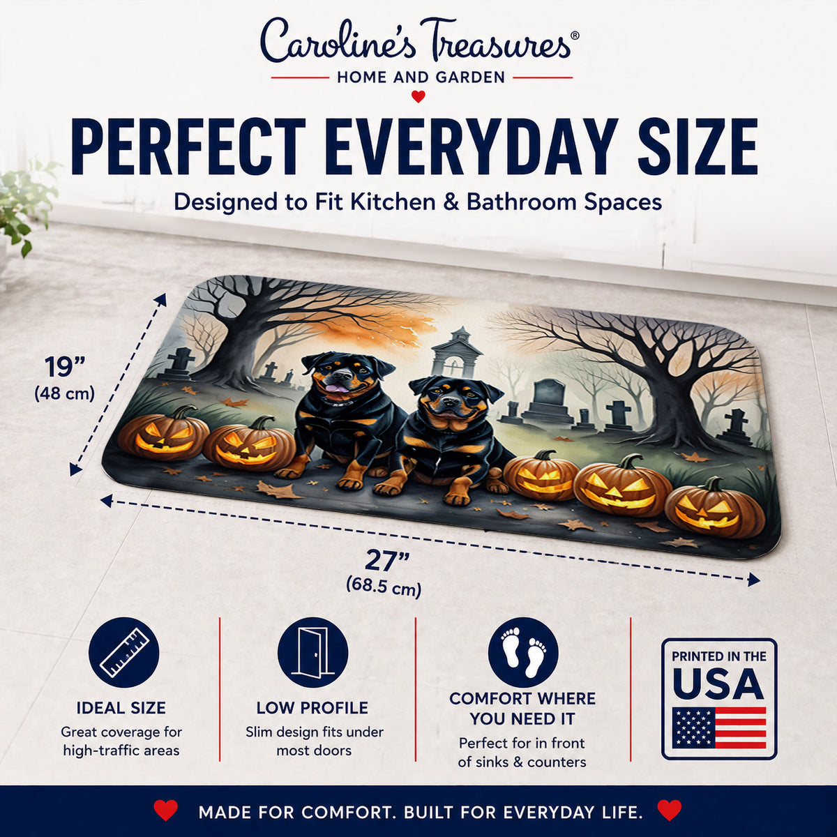 Caroline's Treasures Rottweiler Dogs Memory Foam Mat 19x27