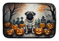 Caroline's Treasures DAC2064DDM Fawn Pug Spooky Halloween Dish Drying Mat Absorbent Dish Drying Mat Pad for Kitchen Counter Dish Drainer Mat for Countertop, 14 x 21, Multicolor