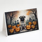 Caroline's Treasures DAC2064GCA7P Fawn Pug Spooky Halloween Greeting Cards and Envelopes Pack of 8 Blank Cards with Envelopes Whimsical A7 Size 5x7 Blank Greeting Cards