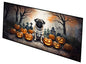 Caroline's Treasures Fawn Pug Spooky Halloween Runner Mat 28x58 Front Door Mat Indoor Outdoor Rugs for Entryway Hallway Foyer Non Slip Washable Wide Doormat