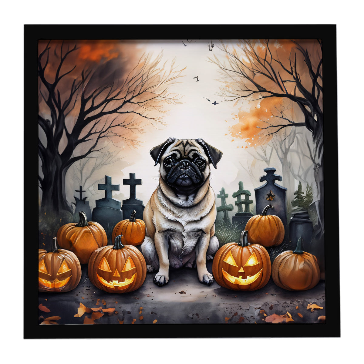 Caroline's Treasures Pug Dogs Framed Metal Wall Art 8 x 8 Inch