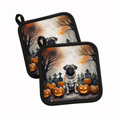 Caroline's Treasures Pug Dogs Set of 2 Kitchen Pot Holders