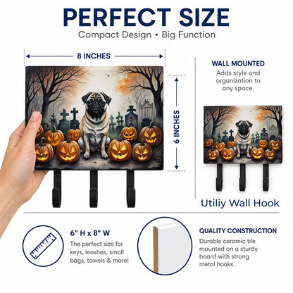 Caroline's Treasures Pug Dogs Halloween Ceramic Triple Wall Hook