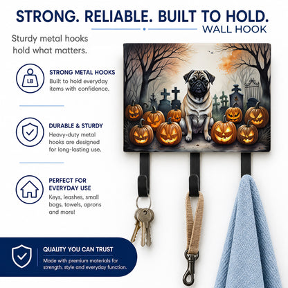 Caroline's Treasures Pug Dogs Halloween Ceramic Triple Wall Hook
