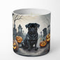 Caroline's Treasures DAC2065CDL Black Pug Spooky Halloween Decorative Soy Candle Nature Soy Wax Essential Oil Home Decor Ideal for Bedroom Kitchen Bath Office Gift, 10 oz