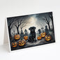 Caroline's Treasures DAC2065GCA7P Black Pug Spooky Halloween Greeting Cards and Envelopes Pack of 8 Blank Cards with Envelopes Whimsical A7 Size 5x7 Blank Greeting Cards
