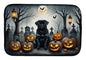 Caroline's Treasures DAC2066DDM Black Pug Spooky Halloween Dish Drying Mat Absorbent Dish Drying Mat Pad for Kitchen Counter Dish Drainer Mat for Countertop, 14 x 21, Multicolor