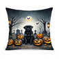 Caroline's Treasures DAC2066PW1818 Black Pug Spooky Halloween Fabric Decorative Pillow Machine Washable, Indoor Outdoor Decorative Pillow for Couch, Bed or Patio, 18Hx18W