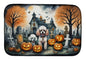 Caroline's Treasures DAC2067DDM Poodle Spooky Halloween Dish Drying Mat Absorbent Dish Drying Mat Pad for Kitchen Counter Dish Drainer Mat for Countertop, 14 x 21, Multicolor