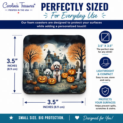 Caroline's Treasures Poodle Dogs Foam Drink Coasters Set of 4 Absorbent