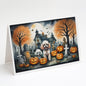Caroline's Treasures DAC2067GCA7P Poodle Spooky Halloween Greeting Cards and Envelopes Pack of 8 Blank Cards with Envelopes Whimsical A7 Size 5x7 Blank Greeting Cards