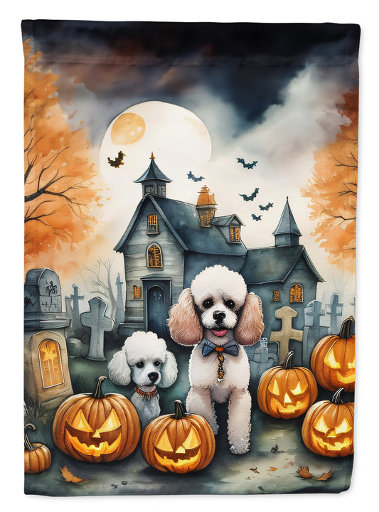 Caroline's Treasures DAC2067GF Poodle Spooky Halloween Garden Flag Mailbox Flag Decorative Yard Flag Banner Outside Patio Artwork Yard Flower Beds, Garden Size, Multicolor