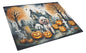 Caroline's Treasures DAC2067LCB Poodle Spooky Halloween Glass Cutting Board Large Decorative Tempered Glass Kitchen Cutting and Serving Board Large Size Chopping Board