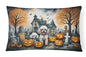Caroline's Treasures DAC2067PW1216 Poodle Spooky Halloween Fabric Decorative Pillow Machine Washable, Indoor Outdoor Decorative Pillow for Couch, Bed or Patio, 12HX16W
