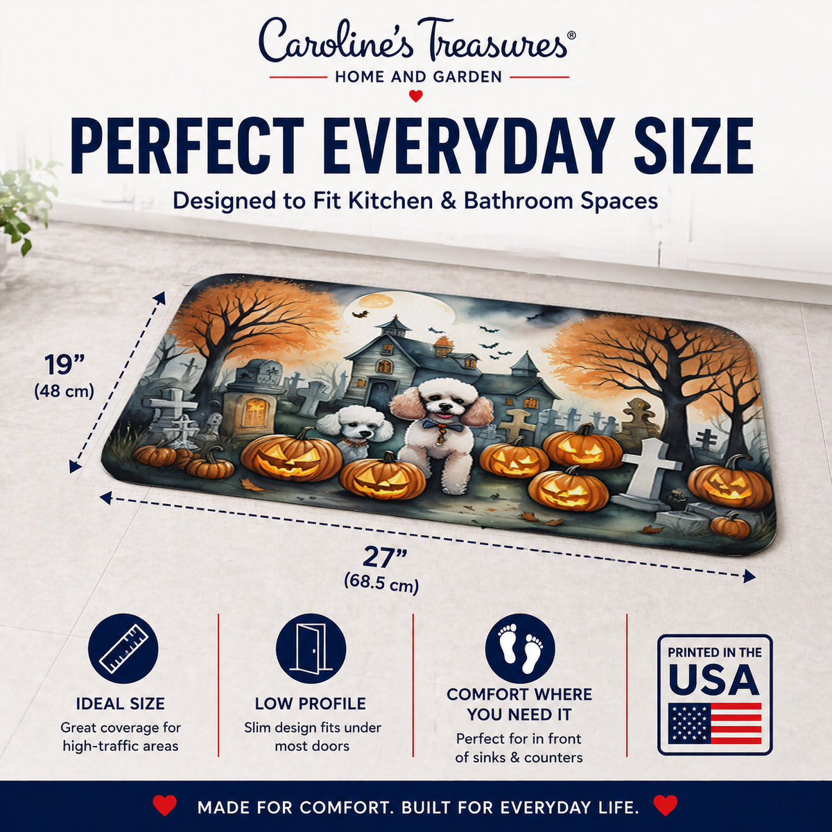 Caroline's Treasures Poodle Dogs Memory Foam Mat 19x27