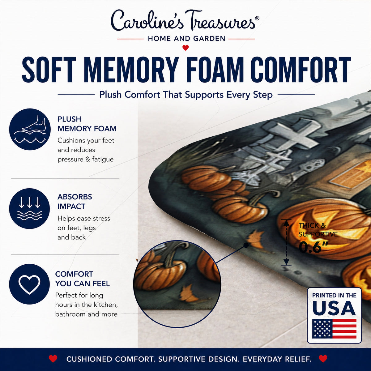 Caroline's Treasures Poodle Dogs Memory Foam Mat 19x27