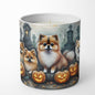 Caroline's Treasures DAC2068CDL Pomeranian Spooky Halloween Decorative Soy Candle Nature Soy Wax Essential Oil Home Decor Ideal for Bedroom Kitchen Bath Office Gift, 10 oz