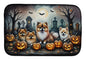 Caroline's Treasures DAC2068DDM Pomeranian Spooky Halloween Dish Drying Mat Absorbent Dish Drying Mat Pad for Kitchen Counter Dish Drainer Mat for Countertop, 14 x 21, Multicolor