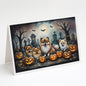 Caroline's Treasures DAC2068GCA7P Pomeranian Spooky Halloween Greeting Cards and Envelopes Pack of 8 Blank Cards with Envelopes Whimsical A7 Size 5x7 Blank Greeting Cards