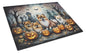 Caroline's Treasures DAC2068LCB Pomeranian Spooky Halloween Glass Cutting Board Large Decorative Tempered Glass Kitchen Cutting and Serving Board Large Size Chopping Board