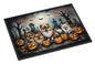 Caroline's Treasures DAC2068MAT Pomeranian Spooky Halloween Doormat 18x27 Front Door Mat Indoor Outdoor Rugs for Entryway, Non Slip Washable Low Pile, 18H X 27W