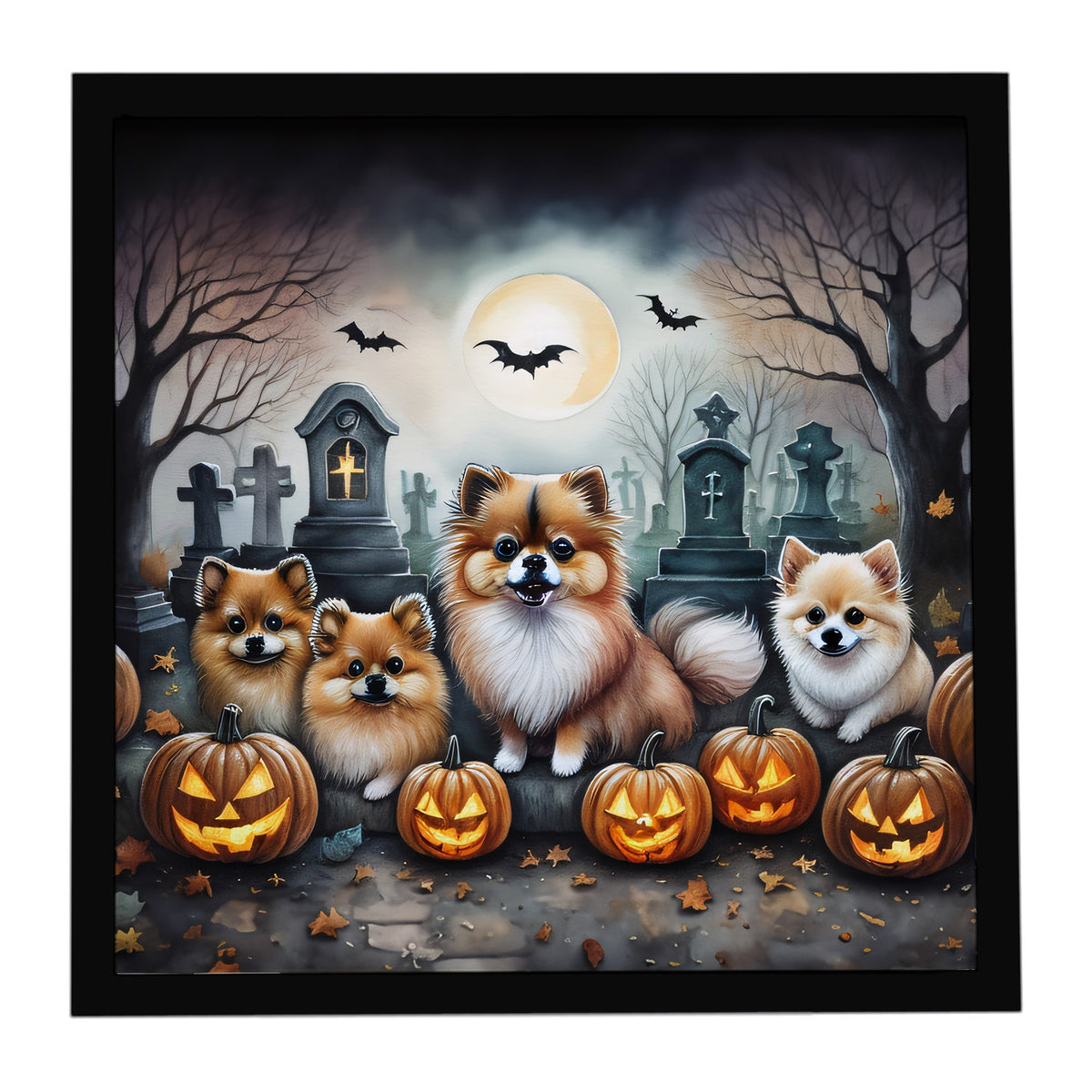 Caroline's Treasures Pomeranian Dogs Framed Metal Wall Art 8 x 8 Inch